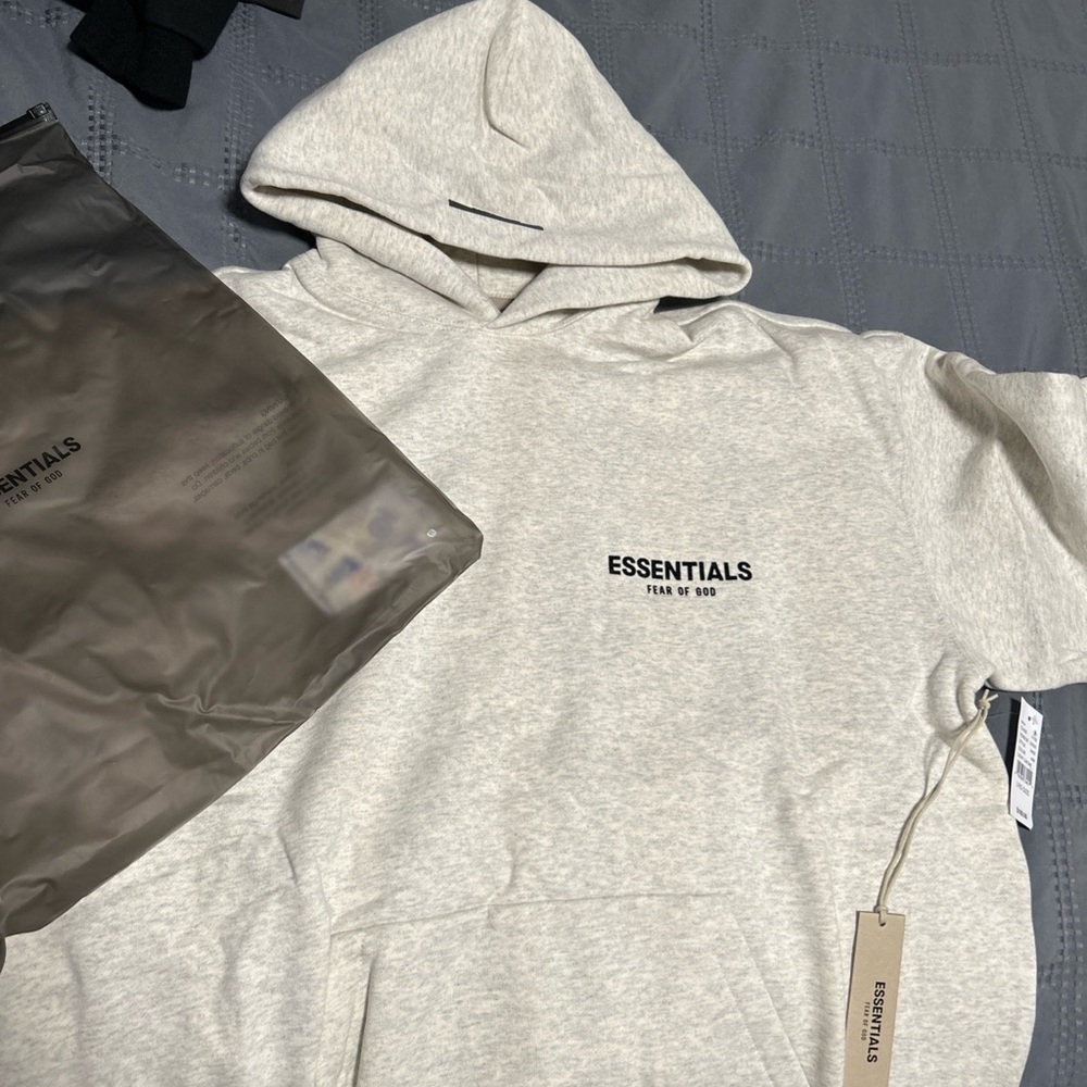 Fear of God Essentials Light Gray Hoodie